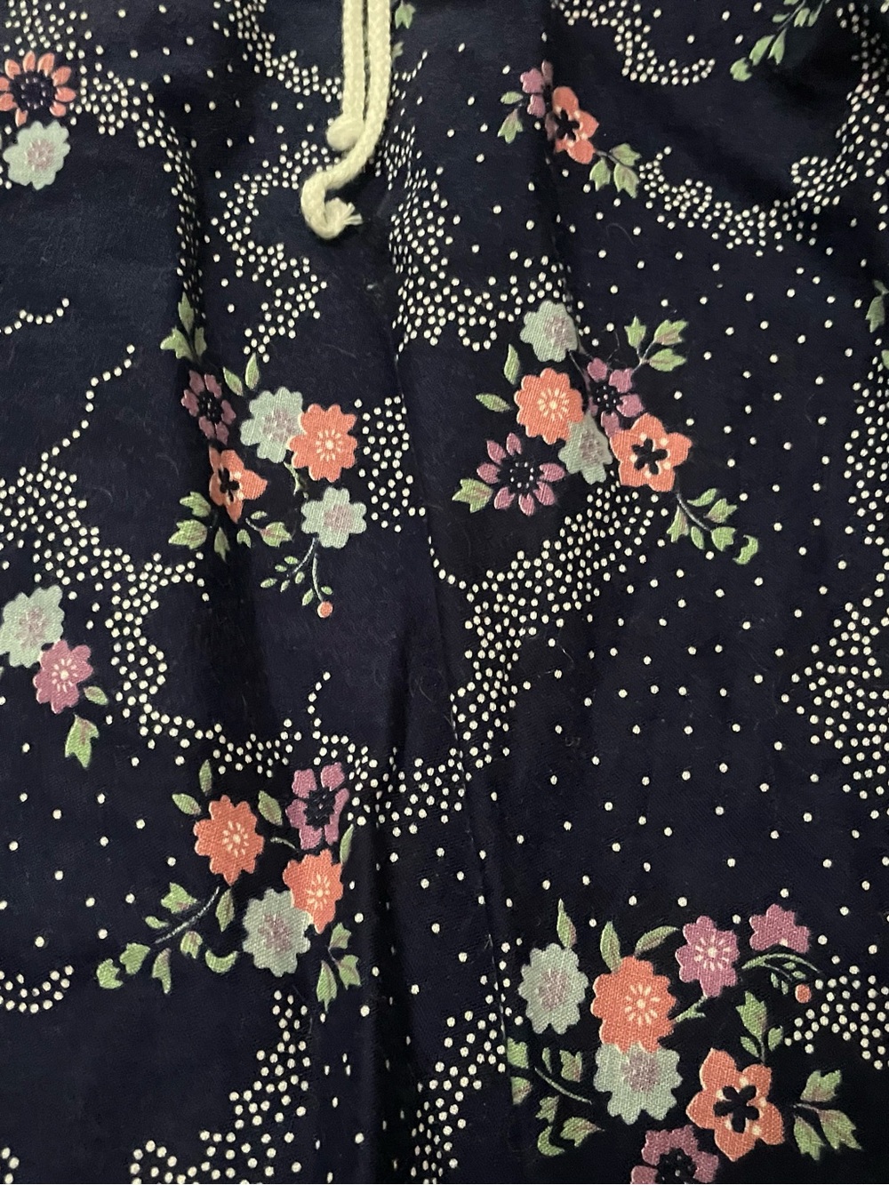 Vintage Gunne Sax Navy & Pink Calico Floral Dress w Lace Trim Size 7 - Picture 7 of 16